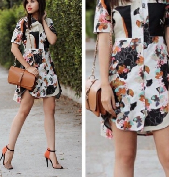 PHILLIP LIM  Khaki Floral Shirt Dres… - Picture 1 of 7